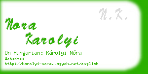 nora karolyi business card